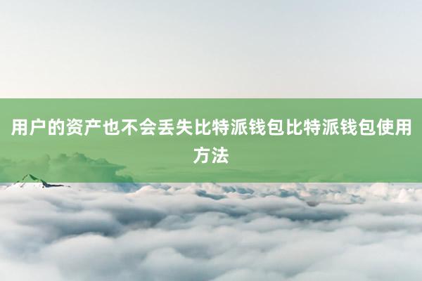 用户的资产也不会丢失比特派钱包比特派钱包使用方法