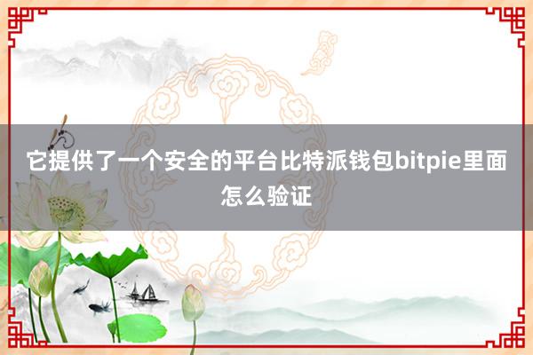 它提供了一个安全的平台比特派钱包bitpie里面怎么验证