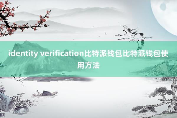 identity verification比特派钱包比特派钱包使用方法