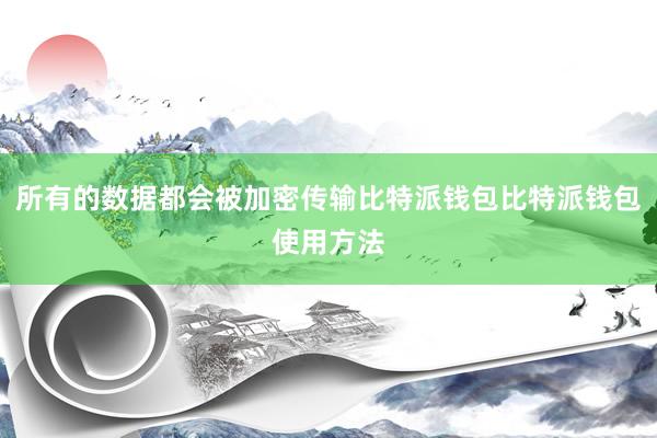 所有的数据都会被加密传输比特派钱包比特派钱包使用方法