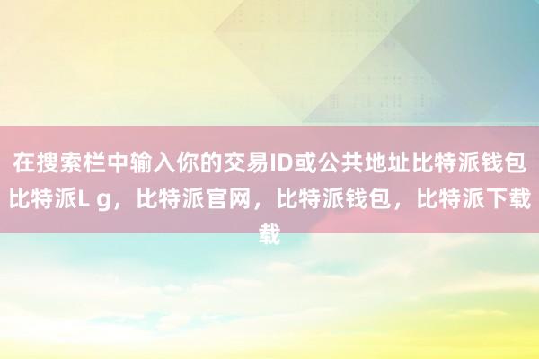 在搜索栏中输入你的交易ID或公共地址比特派钱包比特派L g，比特派官网，比特派钱包，比特派下载