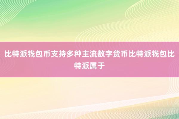 比特派钱包币支持多种主流数字货币比特派钱包比特派属于