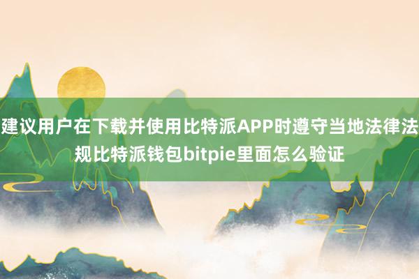 建议用户在下载并使用比特派APP时遵守当地法律法规比特派钱包bitpie里面怎么验证