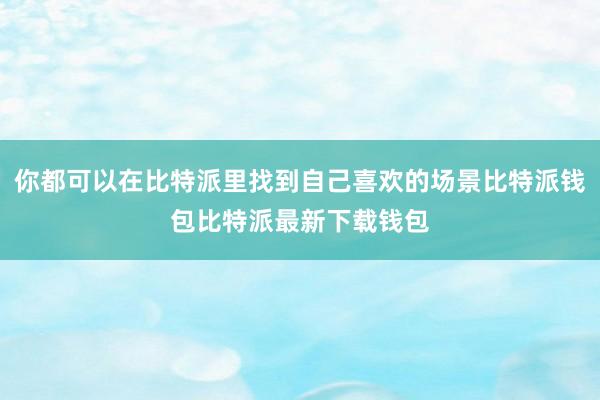 你都可以在比特派里找到自己喜欢的场景比特派钱包比特派最新下载钱包