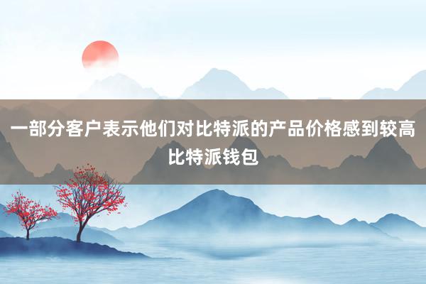 一部分客户表示他们对比特派的产品价格感到较高比特派钱包