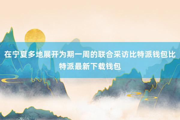 在宁夏多地展开为期一周的联合采访比特派钱包比特派最新下载钱包