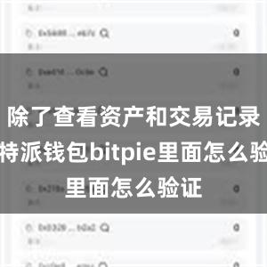 除了查看资产和交易记录比特派钱包bitpie里面怎么验证