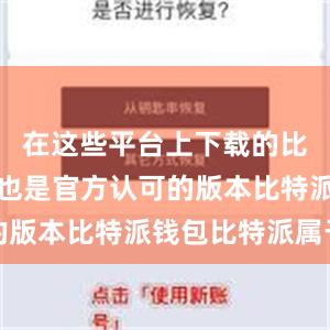 在这些平台上下载的比特派应用也是官方认可的版本比特派钱包比特派属于