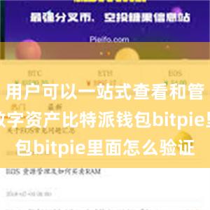 用户可以一站式查看和管理各种数字资产比特派钱包bitpie里面怎么验证