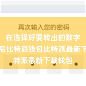 在选择好要转出的数字货币之后比特派钱包比特派最新下载钱包