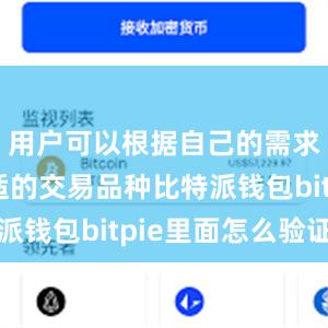 用户可以根据自己的需求选择合适的交易品种比特派钱包bitpie里面怎么验证